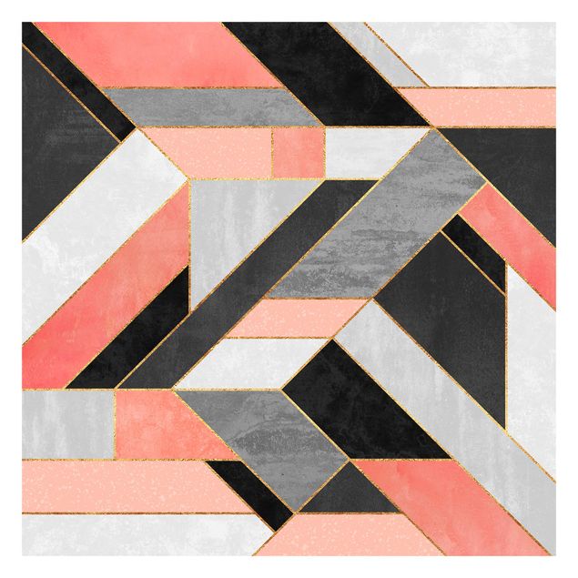 Quadros de Elisabeth Fredriksson Geometry Pink And Gold