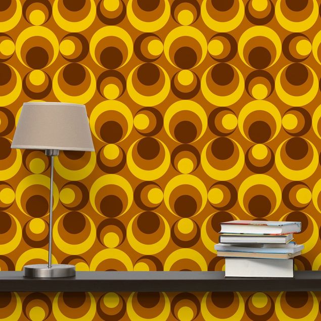 decoraçao cozinha 70s Wallpaper Circle Design