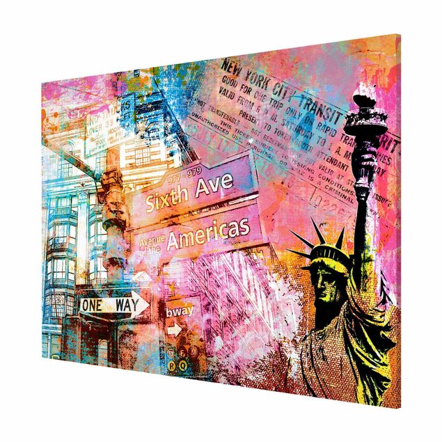 Quadros cidades Sixth Avenue New York Collage