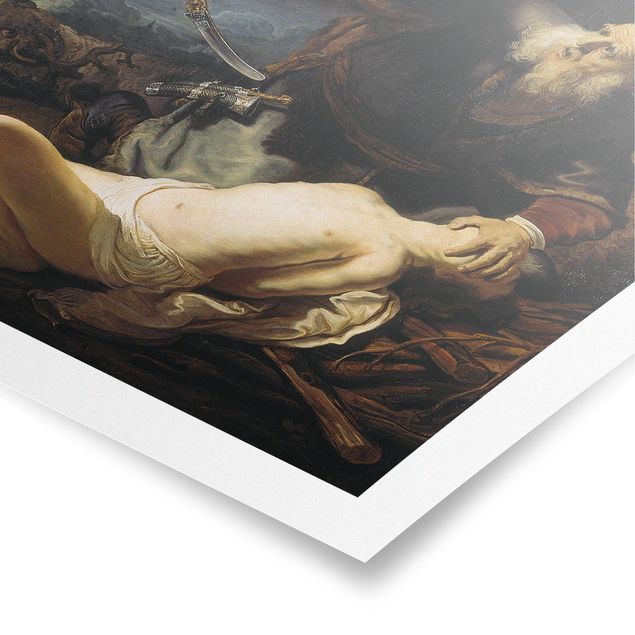 Posters quadros famosos Rembrandt van Rijn - The Angel prevents the Sacrifice of Isaac