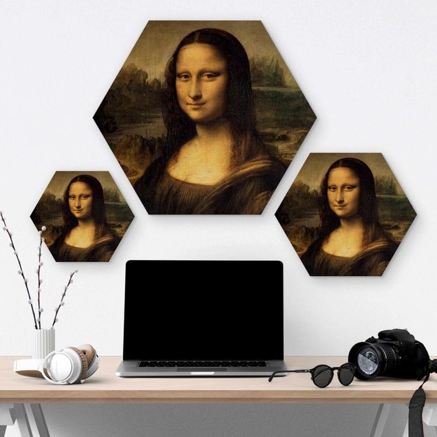 Quadros hexagonais Leonardo da Vinci - Mona Lisa