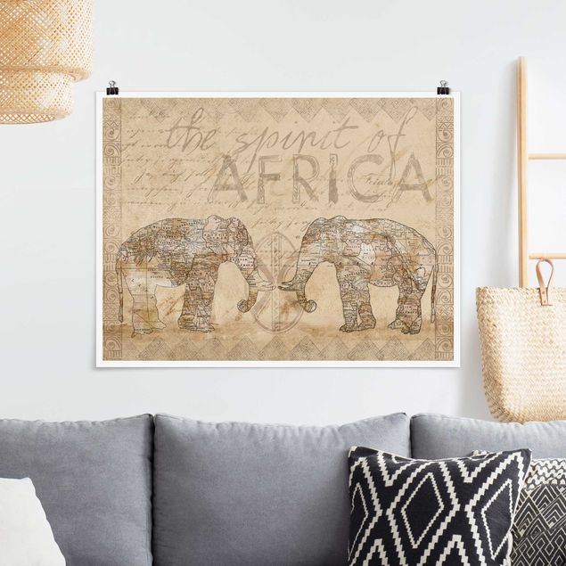 decoraçao para parede de cozinha Vintage Collage - Spirit Of Africa