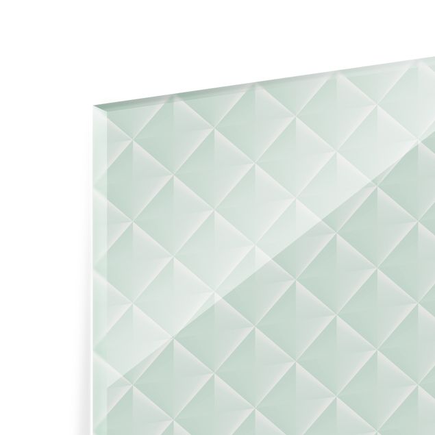Painel anti-salpicos de cozinha Geometric 3D Diamond Pattern In Mint