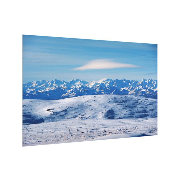 Painel anti-salpicos de cozinha Snowy Mountain Landscape