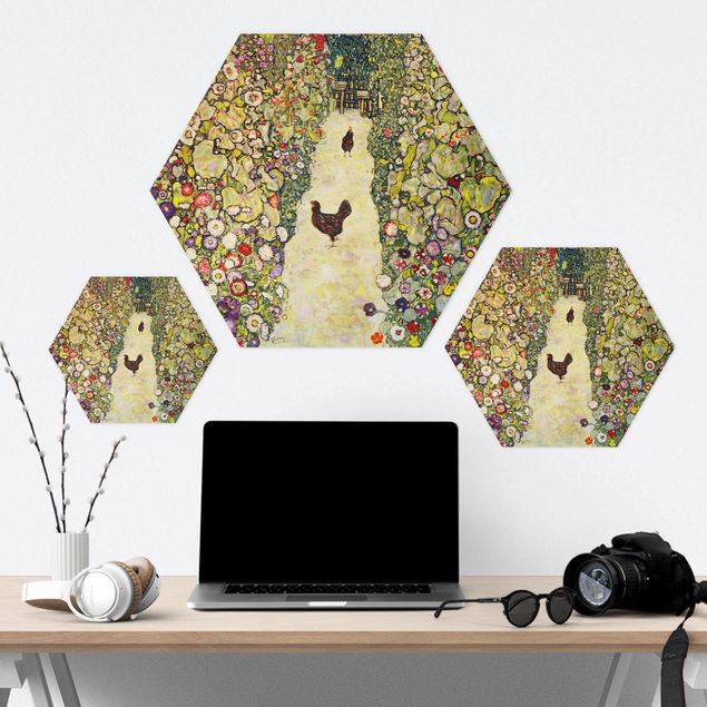 Quadros decorativos Gustav Klimt - Garden Path with Hens