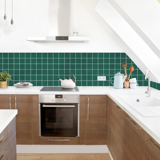 Backsplash de cozinha imitação azulejos Mosaic Concrete Tiles - Green