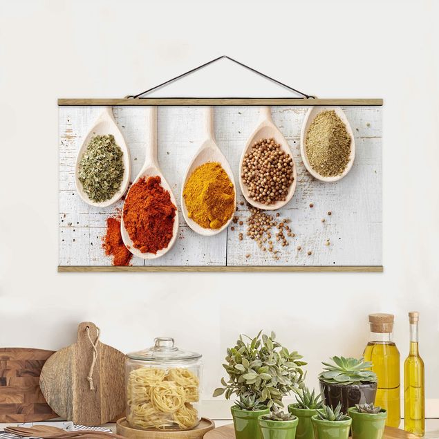 decoraçao para parede de cozinha Wooden Spoon With Spices