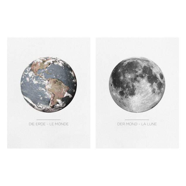 Quadros decorativos Moon And Earth