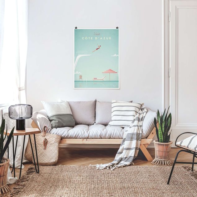 Quadros praia Travel Poster - Côte D'Azur