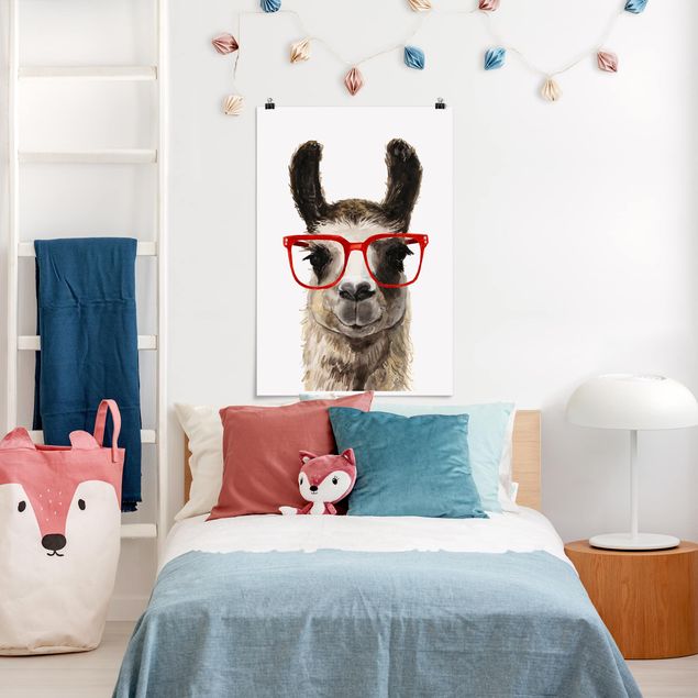 decoração para quartos infantis Hip Lama With Glasses II