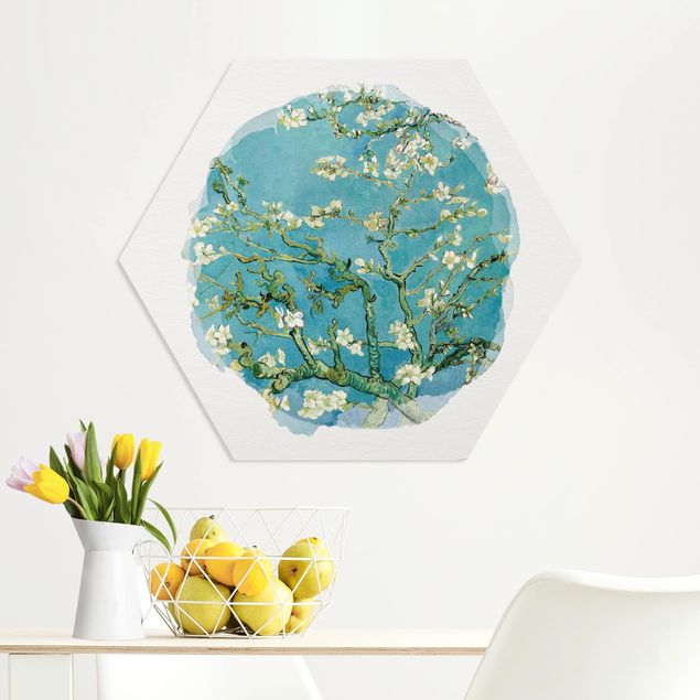 Quadros movimento artístico Impressionismo WaterColours - Vincent Van Gogh - Almond Blossom