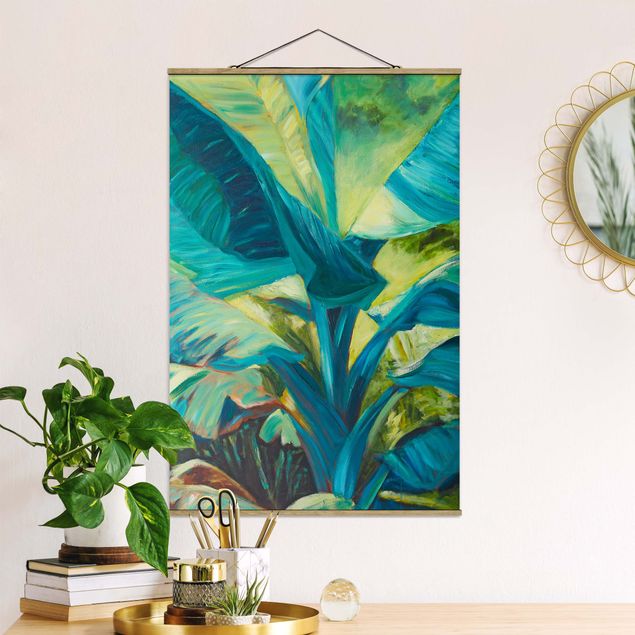 decoraçao para parede de cozinha Banana Leaf With Turquoise II