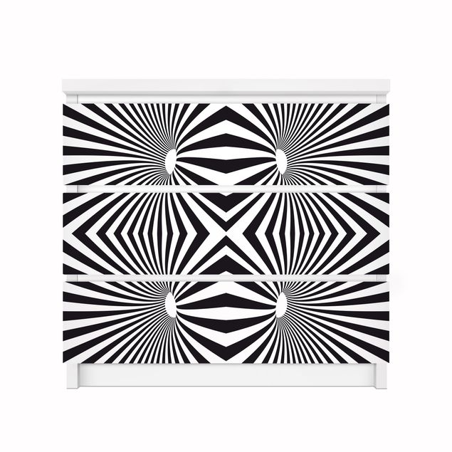 Películas autocolantes preto e branco Psychedelic Black And White pattern