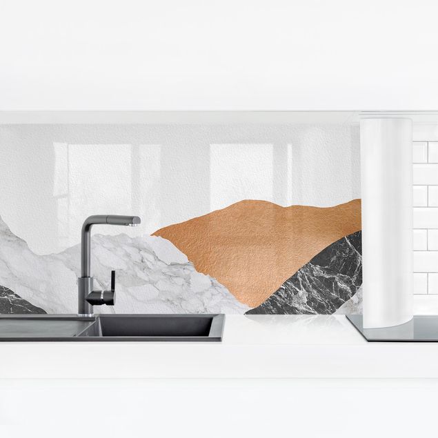 Backsplash de cozinha Landscape In Marble And Copper