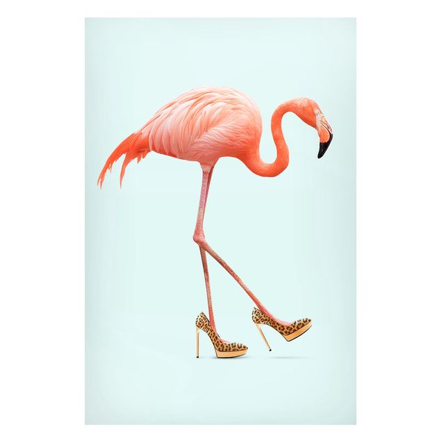 Quadros magnéticos animais Flamingo With High Heels