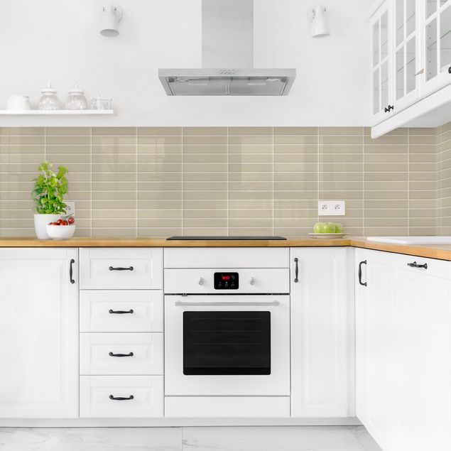 Backsplash de cozinha imitação azulejos Metro Tiles - Beige