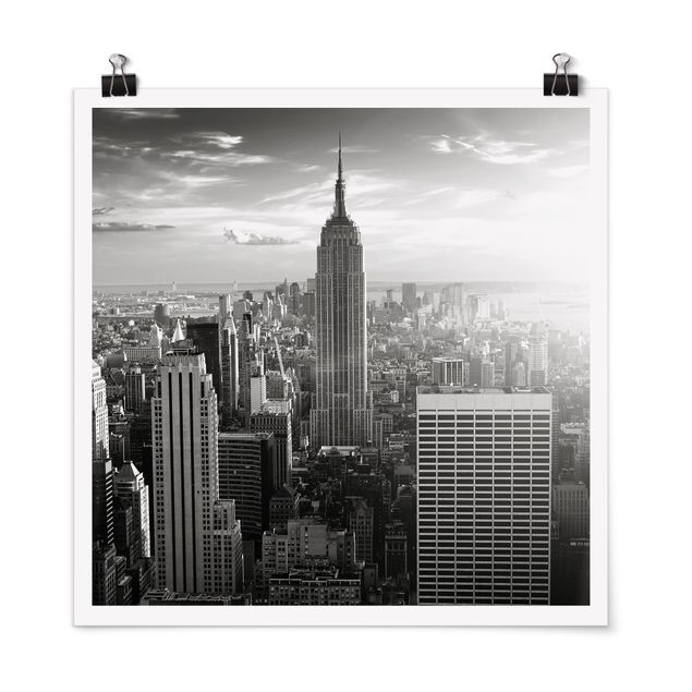 Posters em preto e branco Manhattan Skyline