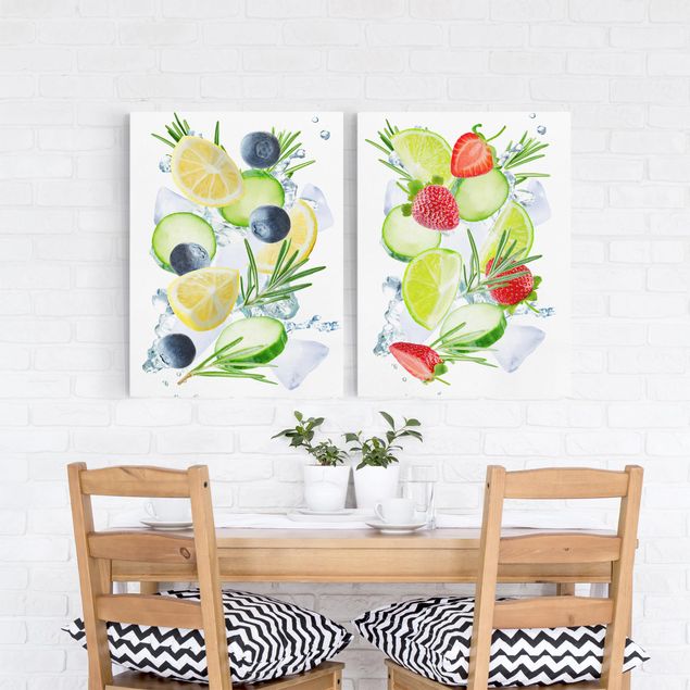 quadros modernos para quarto de casal Berries And Citrus Ice Spash