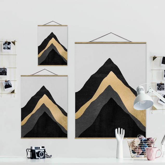 Quadros de Elisabeth Fredriksson Golden Mountain Black White