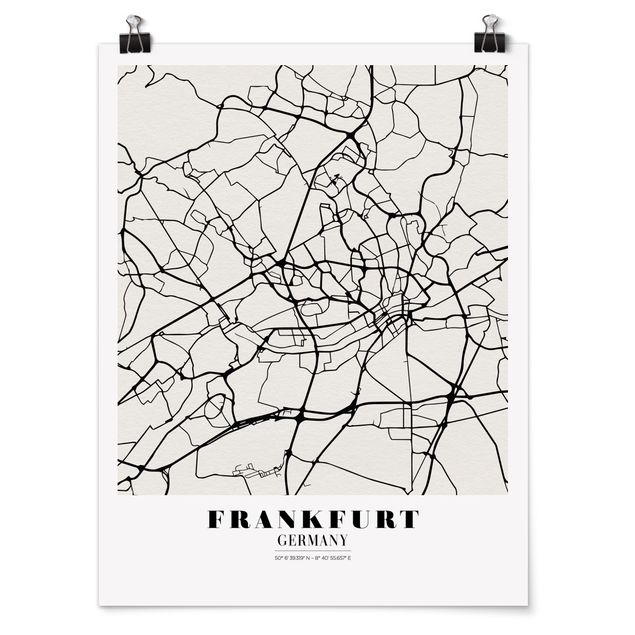 Posters frases Frankfurt City City Map - Classical