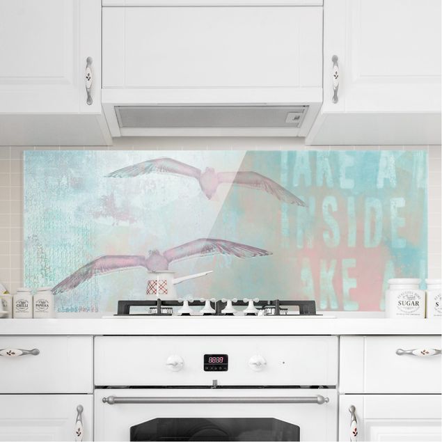 decoraçao cozinha Shabby Chic Collage - Seagulls