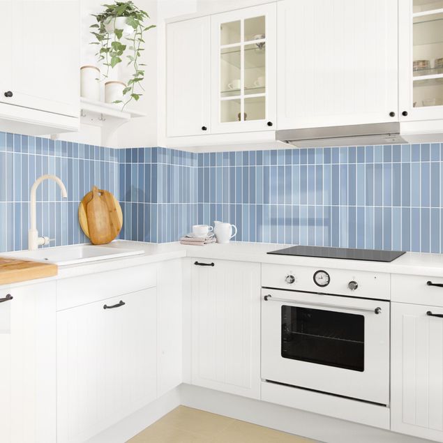 Backsplash de cozinha monocromático Subway Tiles - Light Blue