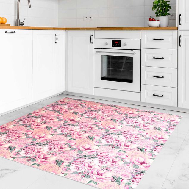 decoraçao cozinha Pink Flower Dream Pastel Roses In Watercolour