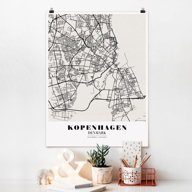 decoraçao cozinha Copenhagen City Map - Classic