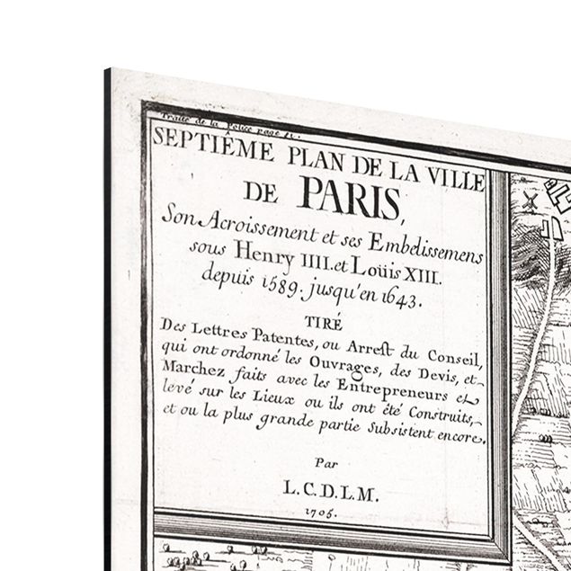Quadros retro Vintage Map City Of Paris Around 1600