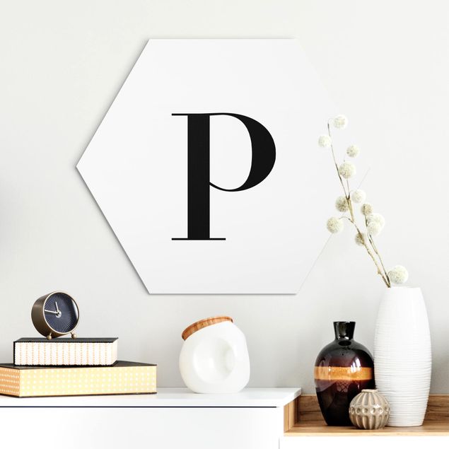 decoraçao para parede de cozinha Letter Serif White P