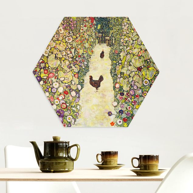 decoraçoes cozinha Gustav Klimt - Garden Path with Hens