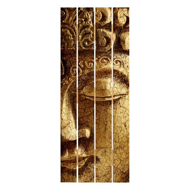 quadro de madeira para parede Vintage Buddha