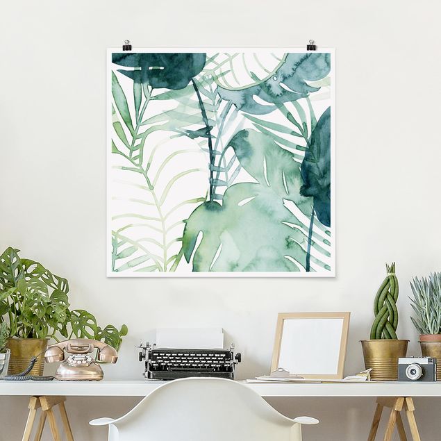 Posters flores Palm Fronds In Water Color II