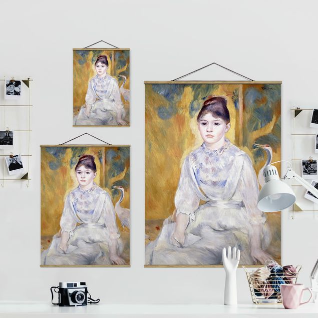 quadros modernos para quarto de casal Auguste Renoir - Young girl with a swan