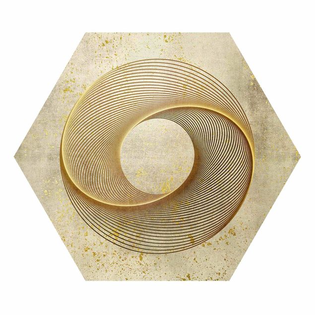 Quadros forex Line Art Circle Spiral Gold