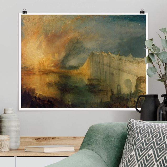 decoraçao para parede de cozinha William Turner - The Burning Of The Houses Of Lords And Commons