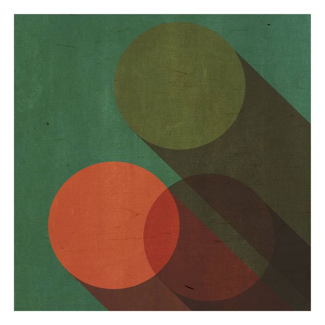 Quadros decorativos Abstract Shapes - Circles In Green And Red