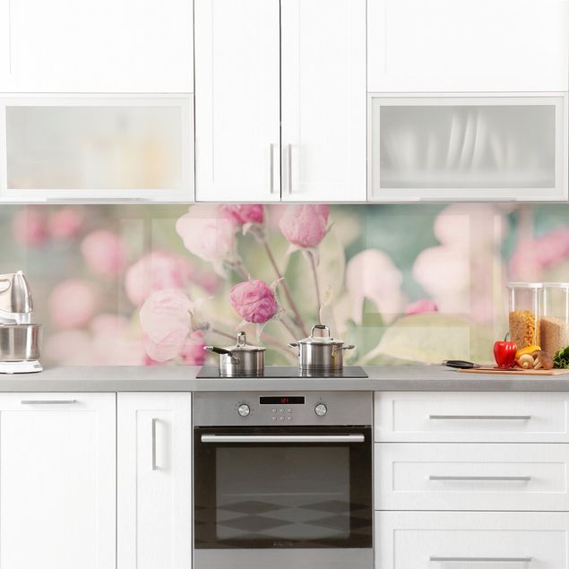 Backsplash de cozinha flores Apple Blossom Bokeh Light Pink