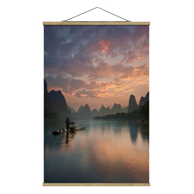 Quadros paisagens Sunrise Over Chinese River