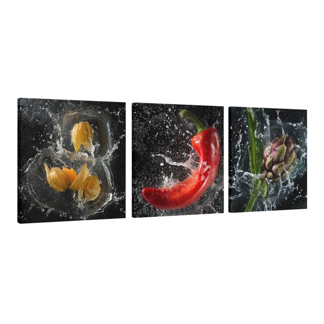 quadros flores Pepper artichoke Physalis Splash