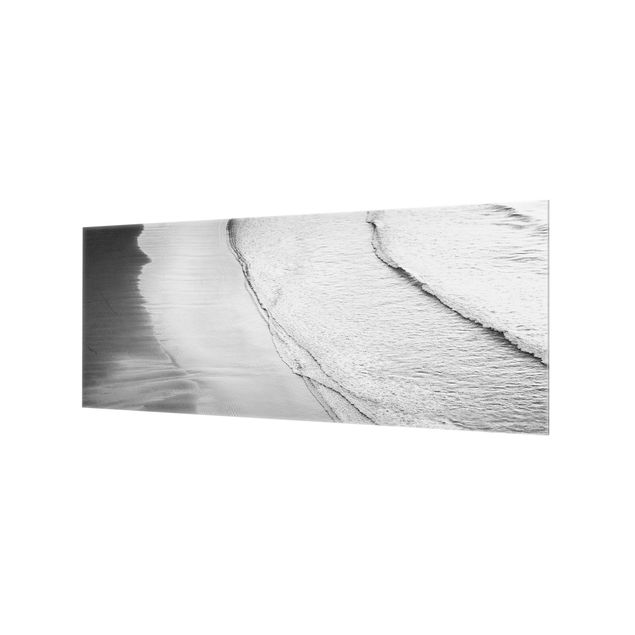 Painel anti-salpicos de cozinha Soft Waves On The Beach Black And White