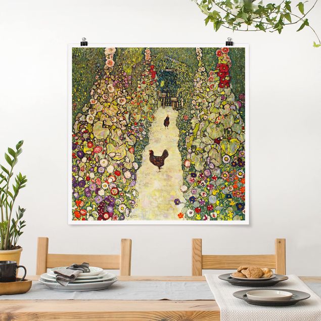 decoraçao cozinha Gustav Klimt - Garden Path with Hens