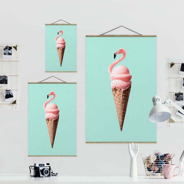 Quadros de Jonas Loose Ice Cream Cone With Flamingo