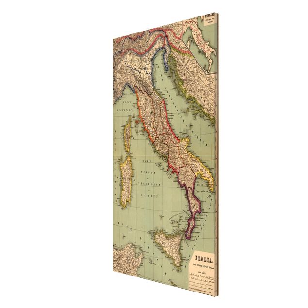 Quadros mapa mundi Vintage Map Italy