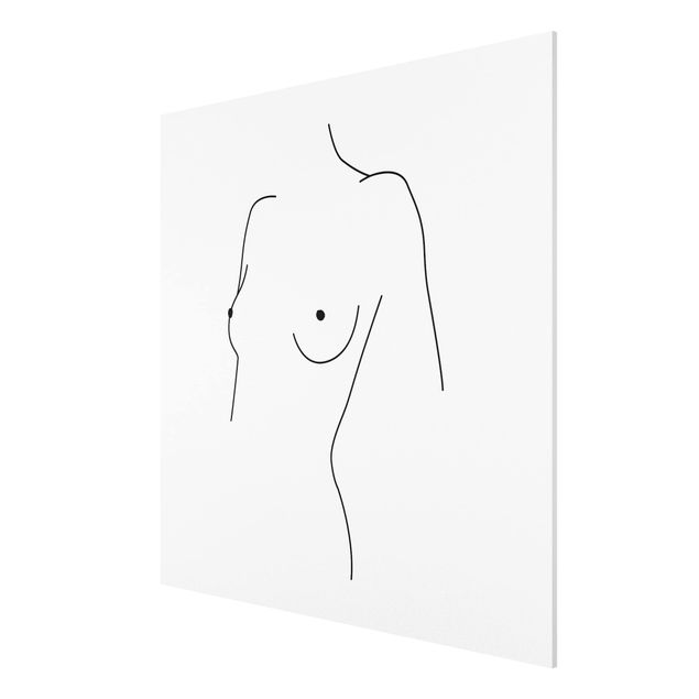 Quadros atos e eróticos Line Art Nude Bust Woman Black And White