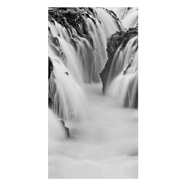 Revestimento de parede para duche Brúarfoss Waterfall In Iceland Black And White