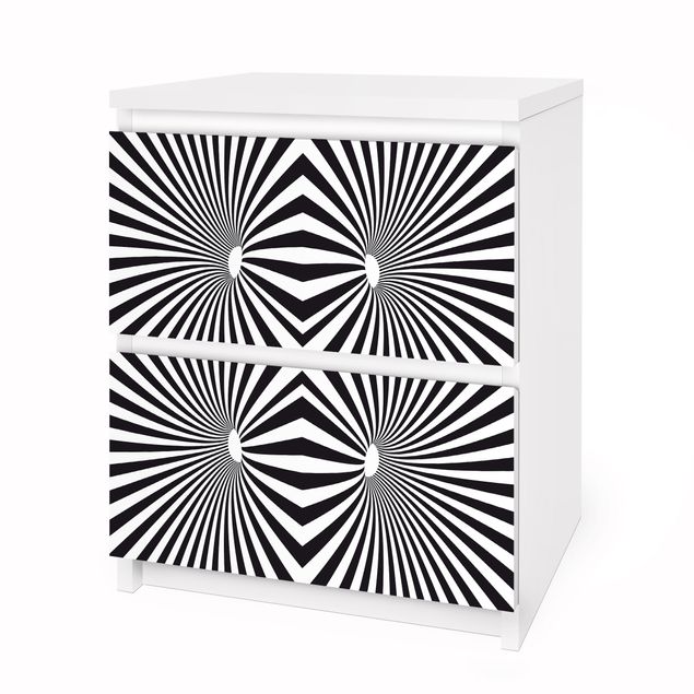 papel adesivo para móveis Psychedelic Black And White pattern