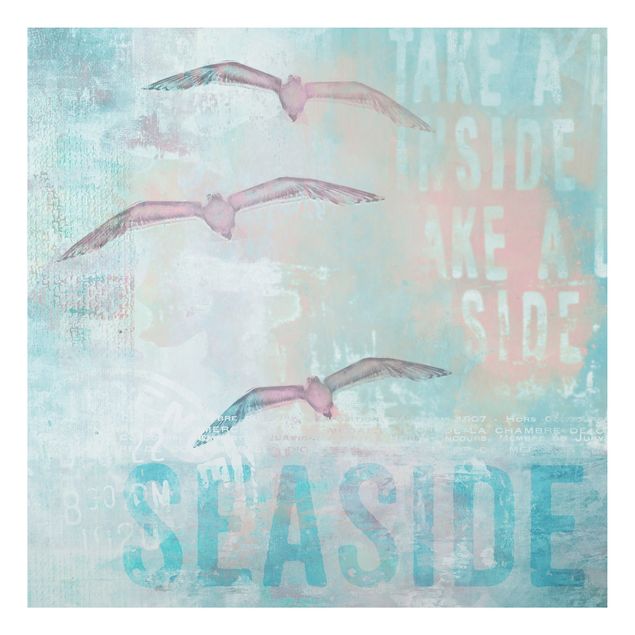 quadro de letras Shabby Chic Collage - Seagulls