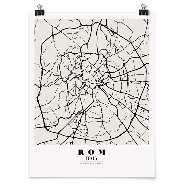 Posters frases Rome City Map - Classical