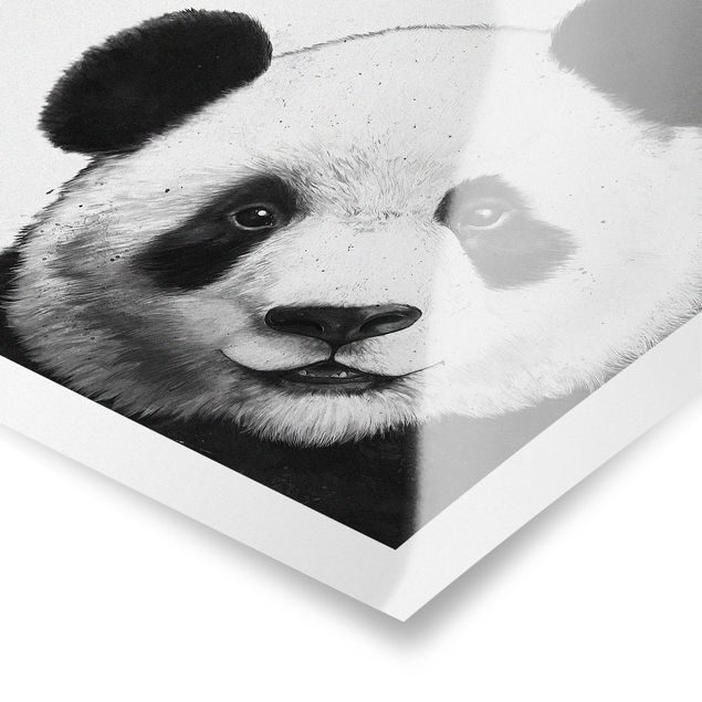 Posters animais Illustration Panda Black And White Drawing